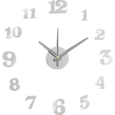 Orologio da parete adesivo Silver 50x50 cm