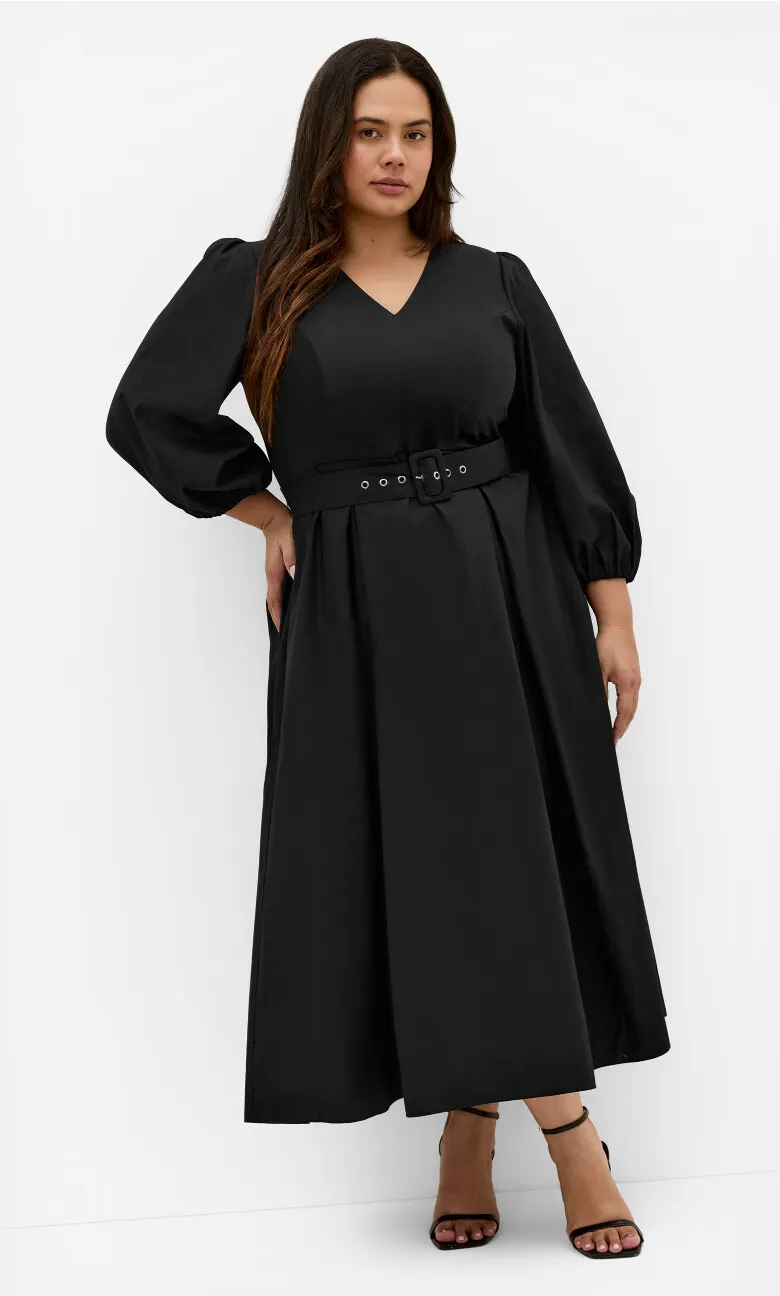 Kaiya V Neck Dress - black