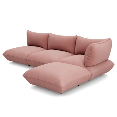 Hoekbank Sumo rechts cord recycled soft pink