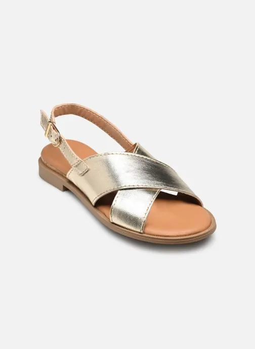 Platte sandalen 28102-44 dames goud en brons
