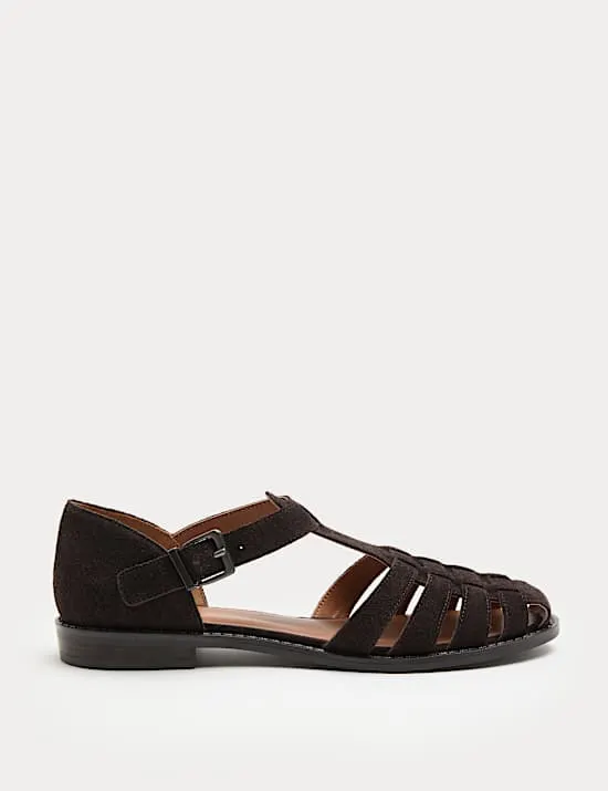 Suede Strappy Fisherman Sandals