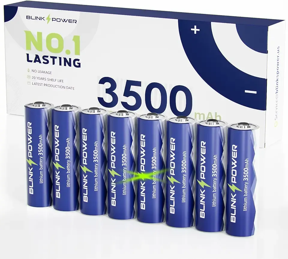 Blinkspower™ Lithium Batteries AA 8 Pack, 3500mAh NO.1 Lasting 1.5V Double A Lithium Battery 【Non-Rechargeable】