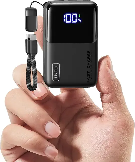 INIU Mini Portable Charger, Small 45W PD Power Bank, 10000mAh USB C in&Out Fast Charging Pocket Size Battery Pack, Travel Essentials Powerbank for iPhone 17 16 15 14 Pro Air, Xiaomi, Samsung S24 etc