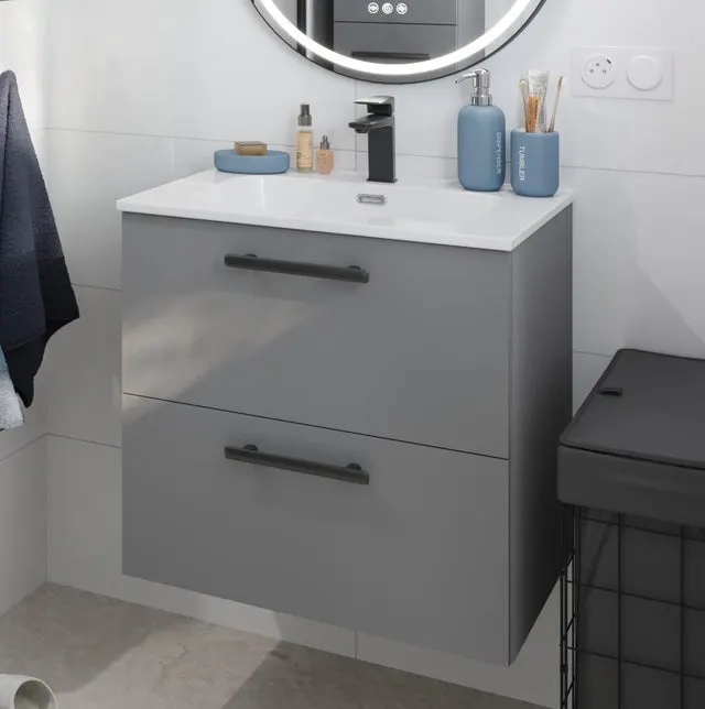 Mueble de baño con lavabo Remix2 gris 60x45 cm