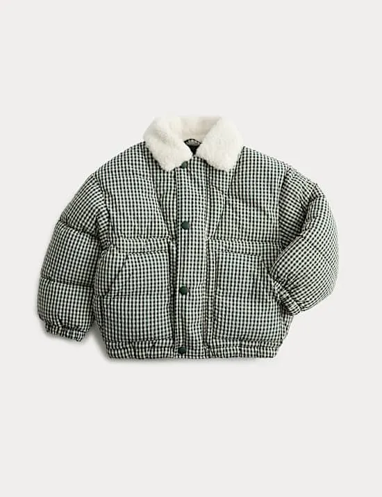 Gingham Jacke mit Teddyfutter (2–8 Jahre)
