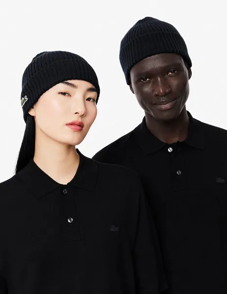 Rib Knit Brushed Wool Beanie Midnight Blue