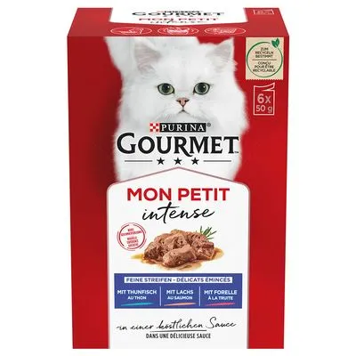 Gourmet Mon Petit pour chat : 18 x 50 g + 6 sachets offerts !