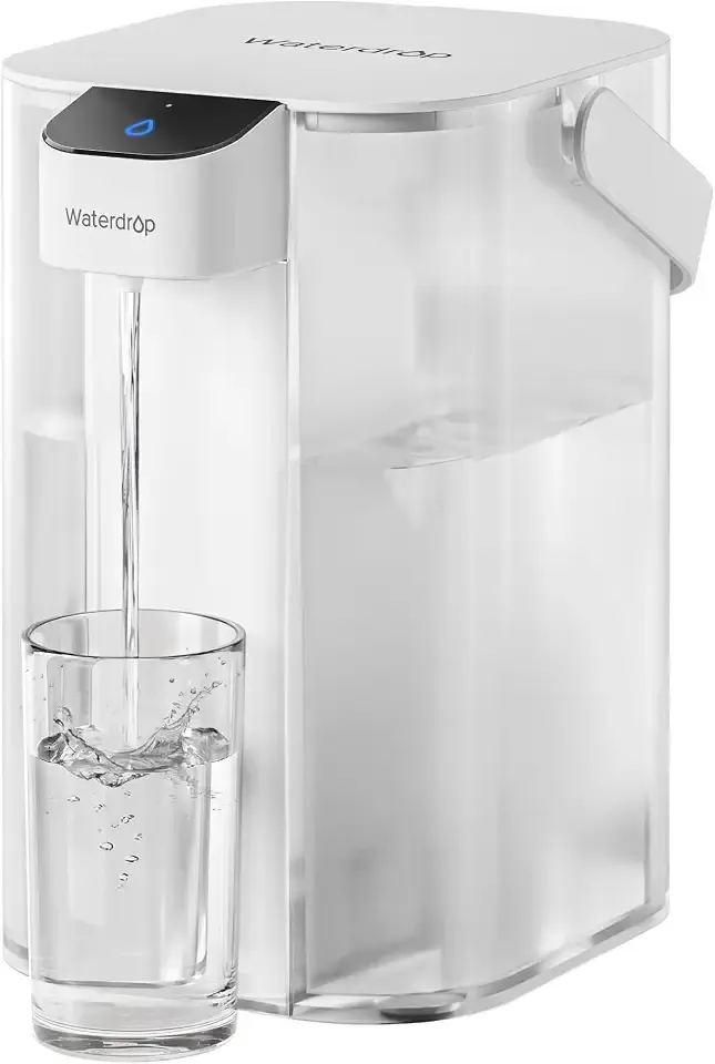 Waterdrop ED01W Electric Water Filter Pitcher, NSF/ANSI 42&53&401&372,White | 200-Gallon Long-Life, Reduce 99.6% of Lead and 45+ Impurities, 15-Cup, Rechargeable Instant Dispenser, Does not Lower TDS