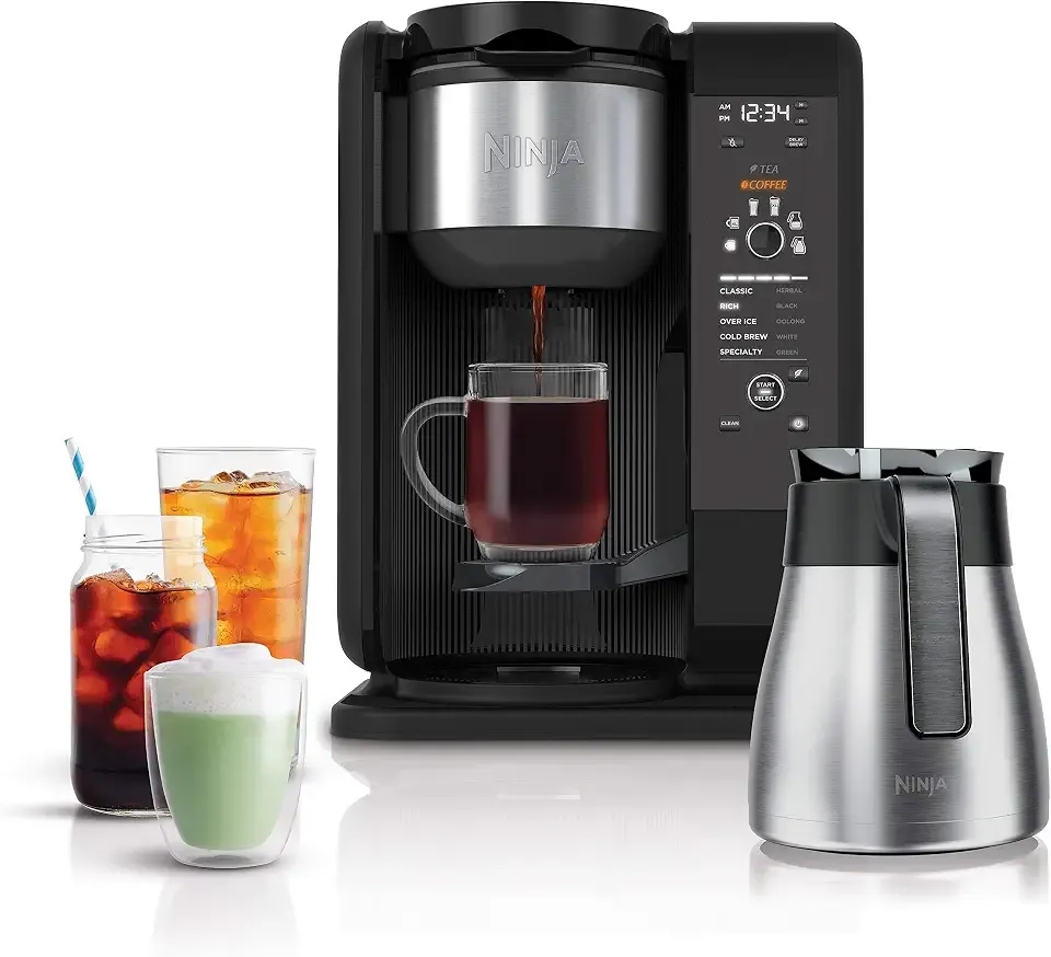 Hot & Cold Brewed System W/Thermal Carafe Coffee Maker, Black, CP307 | Coffee and Tea, Cold Brew Coffee, 6 Brew Sizes, 5 Brew Styles, different Tea types, Thermal Carafe