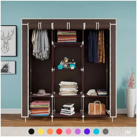 Ropero armable de 3 cuerpos de tela color variado