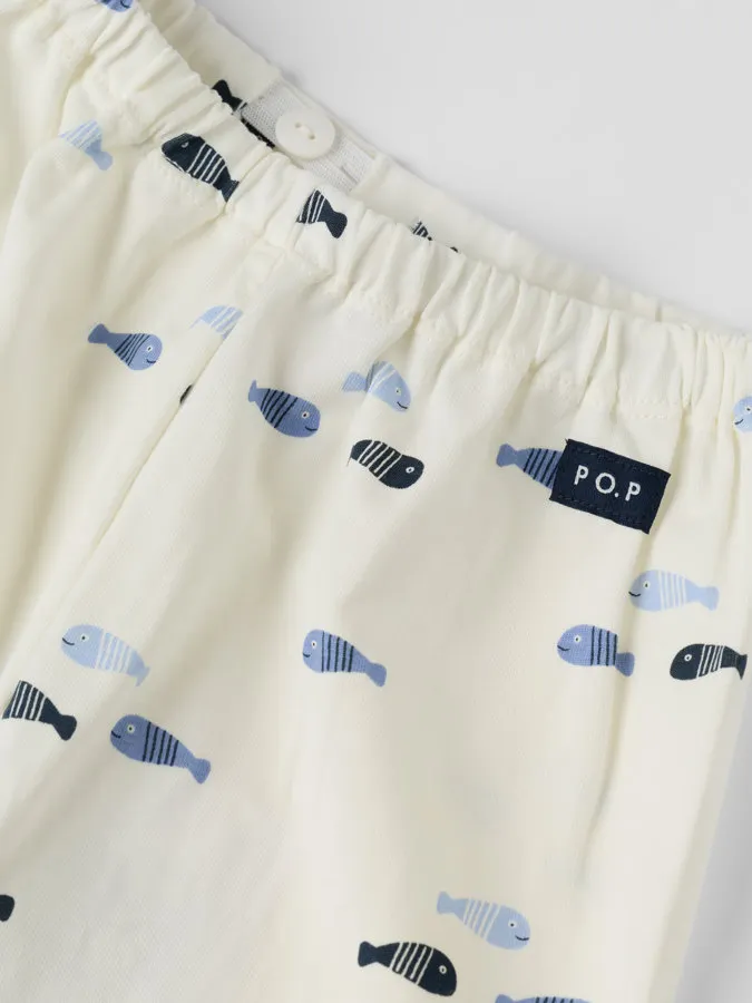 Myk og smidig bomullsjersey med mansjetter og store lommer