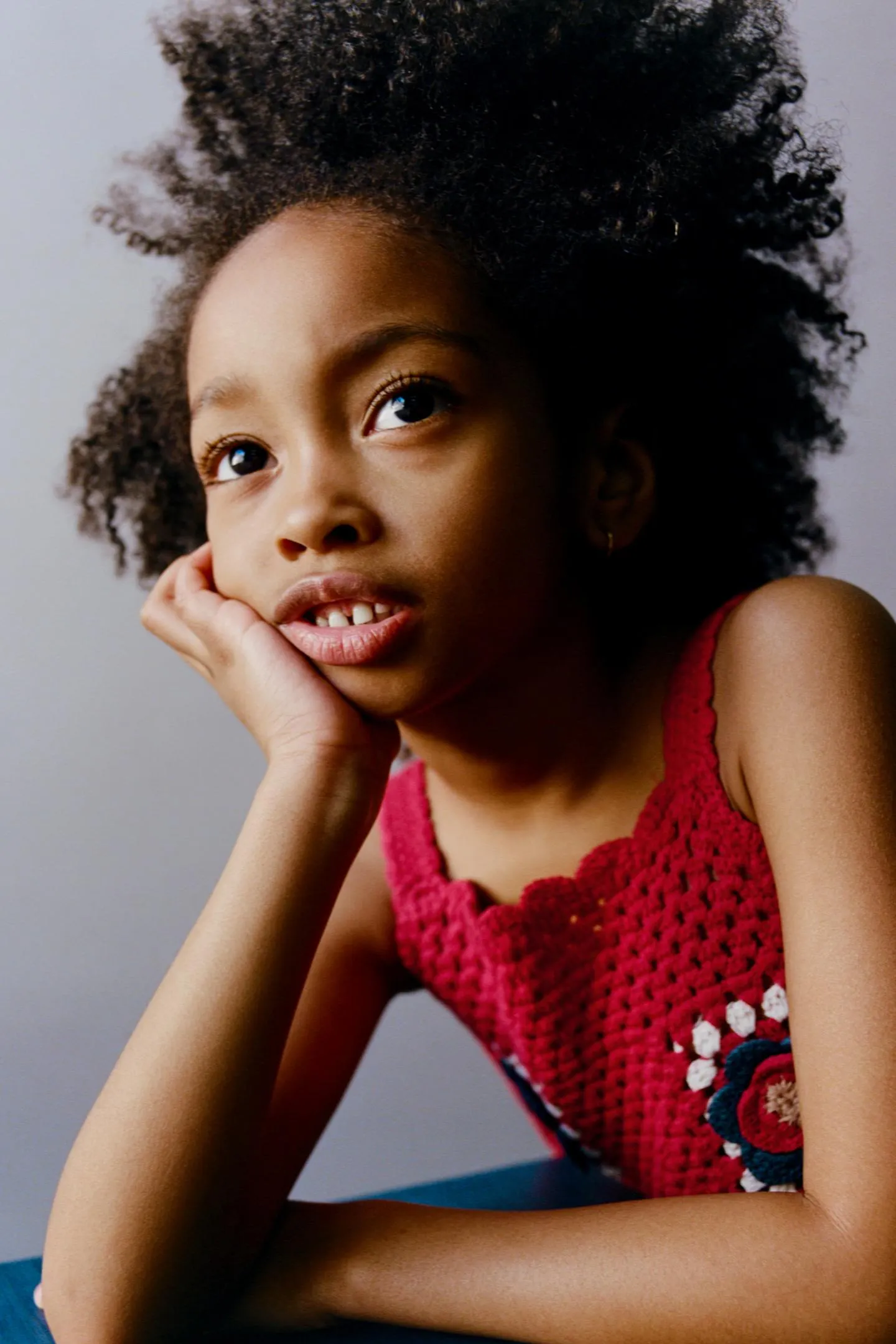 KNIT DRESS WITH CROCHET FLOWERS