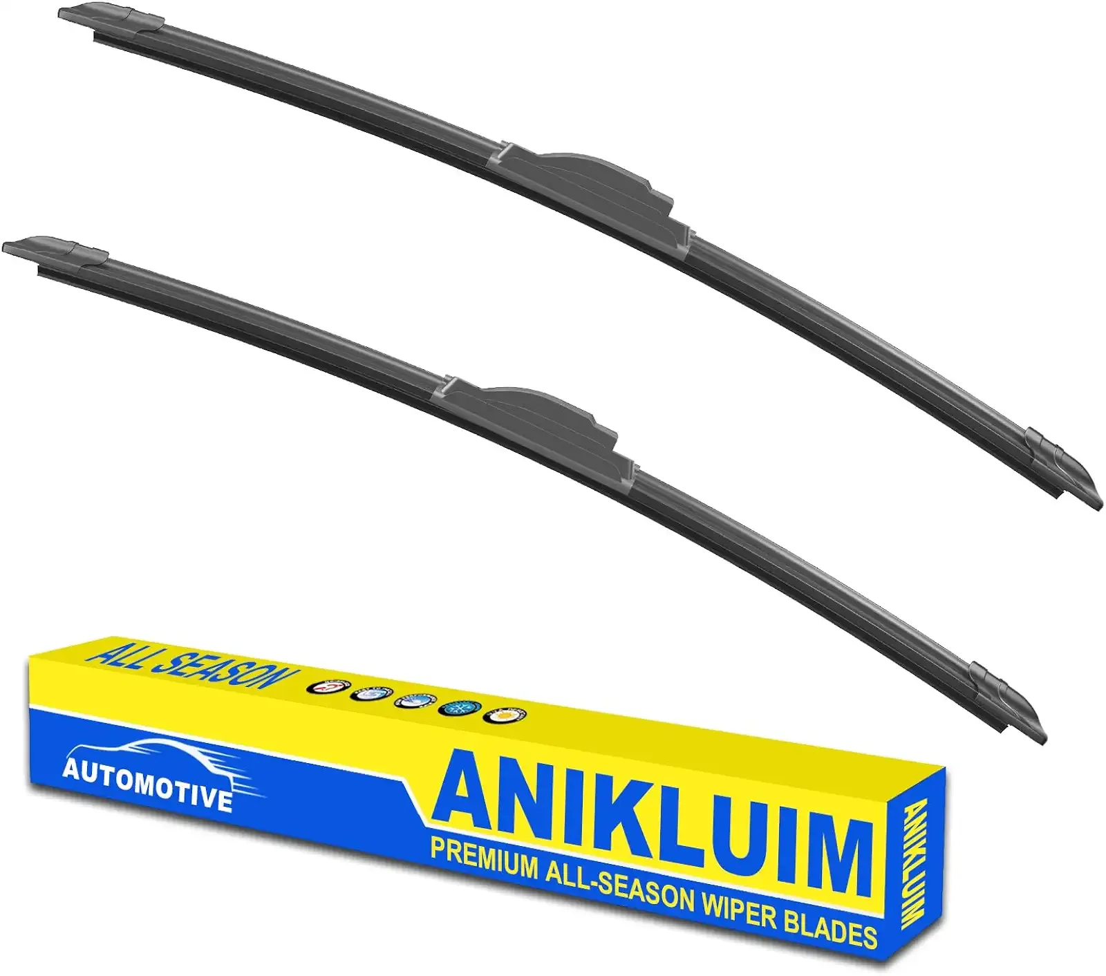 OEM Quality 26" + 16" Premium All-Seasons Durable Stable and Quiet Windshield Wiper Blades-J Hook Wipers(Set of 2)