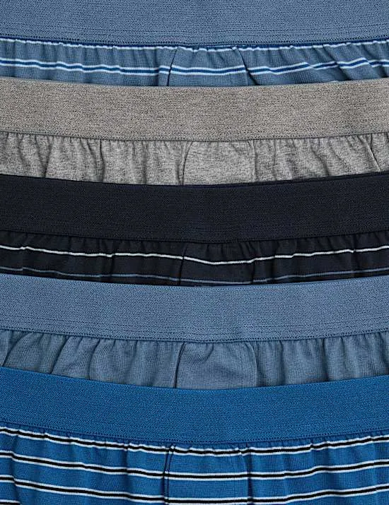 5 Pack Pure Cotton Cool & Fresh™ Striped Jersey Boxers