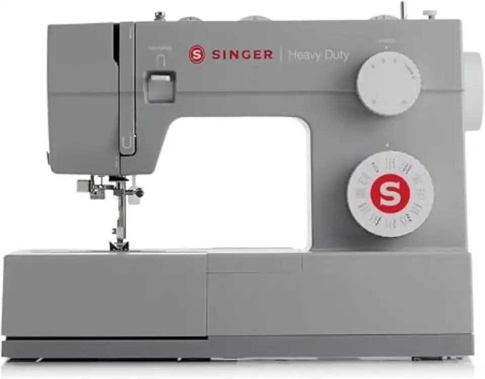 SINGER Heavy Duty 4432 (Grey) High Speed Sewing Machine +Accessory Kit | 32 Built-In Stitches Deliver 110 Stitch Applications | 50% More Power for Thick Fabrics, 1100 Stitches/Min, 1-Step Buttonhole