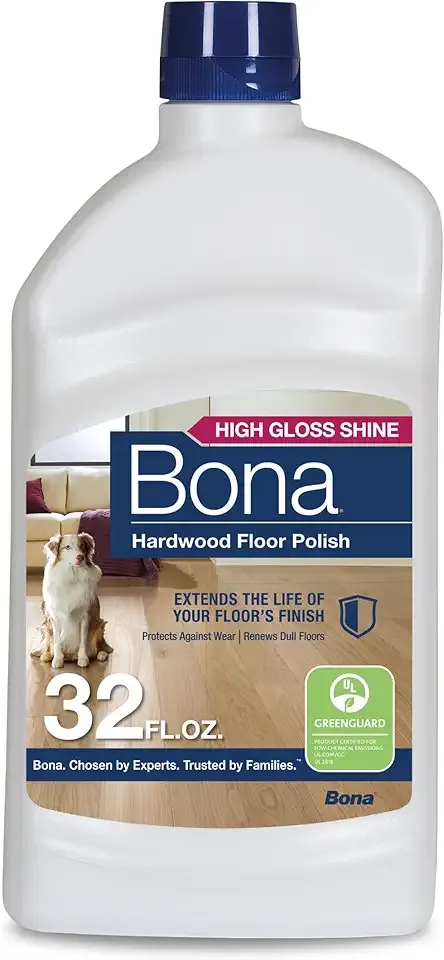 Bona Hardwood Floor Polish - 32 fl oz - High Gloss Shine - Polish for Wood Floors - Protects and Renews Dull Flooring - Covers 500 sq ft