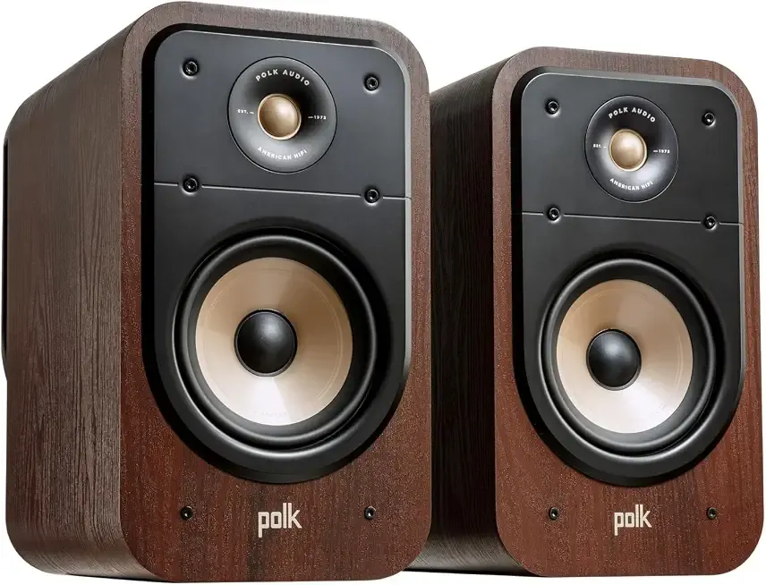 Polk Audio Signature Elite ES20 Bookshelf Speaker Pair, Contemporary Walnut