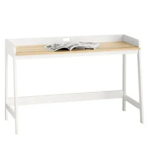 Mesa de Escritorio, Mesa de Ordenador con un Estante,Color Blanco, L 125 x H 80 cm FWT41-WN SoBuy ES