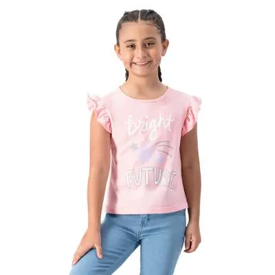 Playera Fantastic Niña Estampado Frontal Cuello Redondo