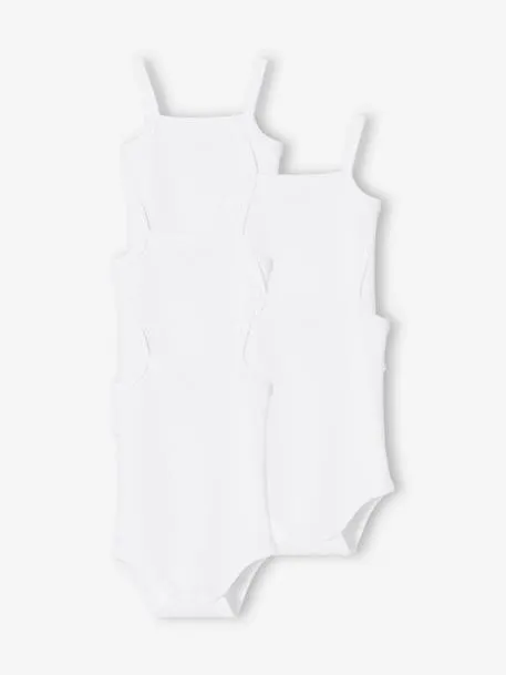 Lot de 5 bodies fines bretelles bébé en interlock BASICS -...