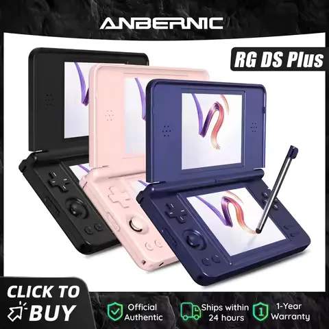 Anbernic RG DS Plus Retro Handheld Game Console Dual Screen 4.3 Inch IPS RK3568 Linux 1GB RAM 16GB TF WiFi Bluetooth 4000mAh