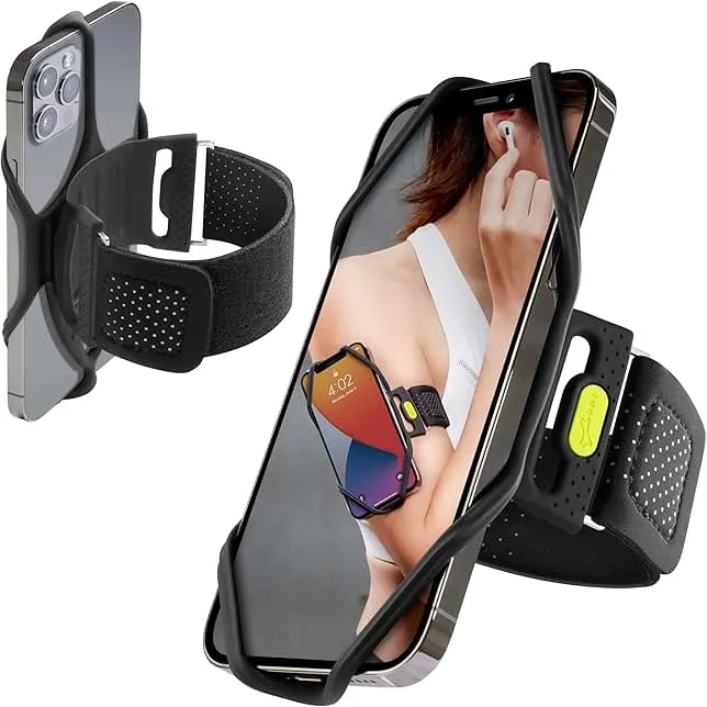 Bone Run Tie 2, Running Phone Holder, Skin-Friendly Silicone Sport Armband with Dual Layer Design for Heat-Dissipation, Workout Phone Carrier for Most Smartp…