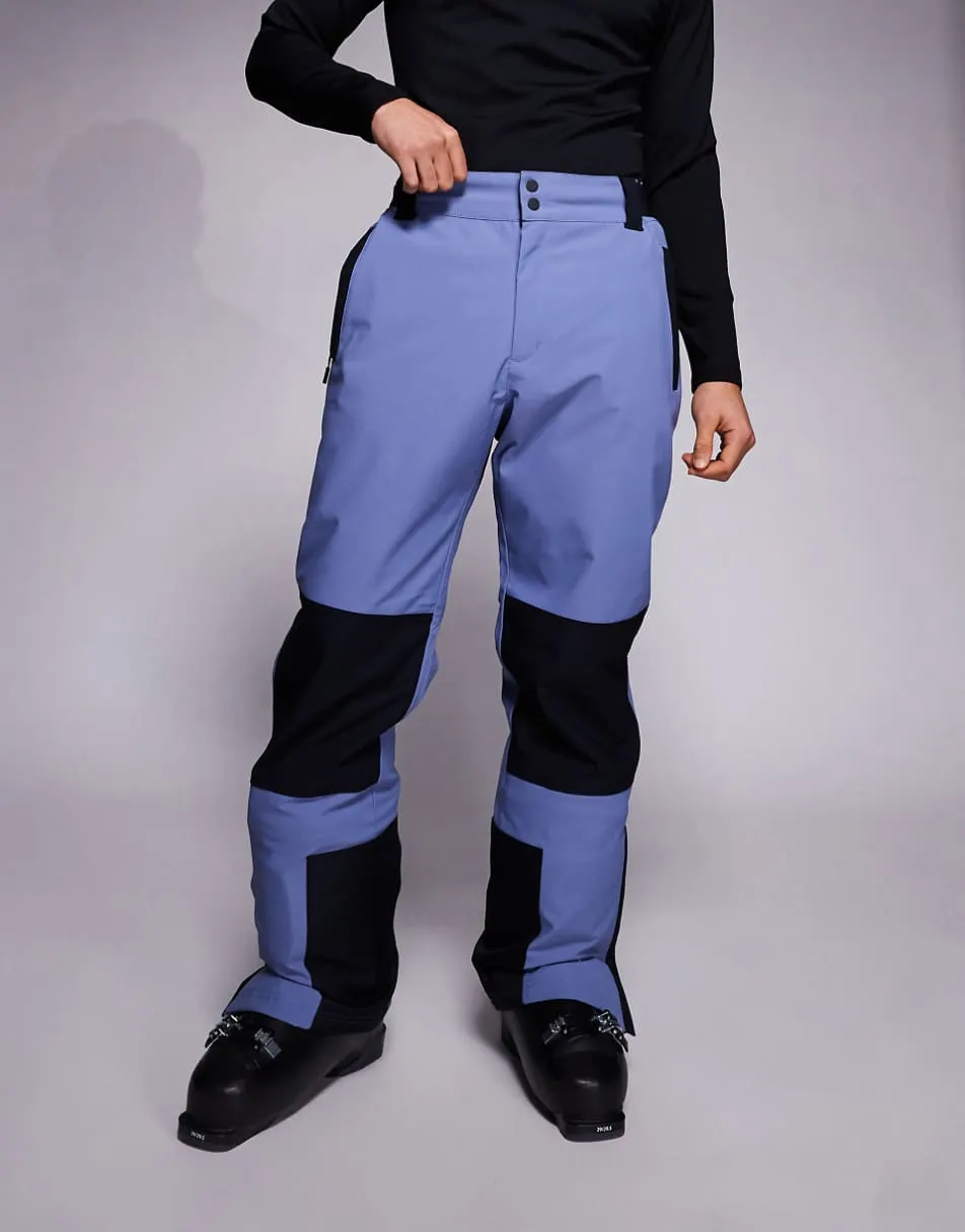 ASOS 4505 Ski water repellent ski pants with straight leg in black and light blue