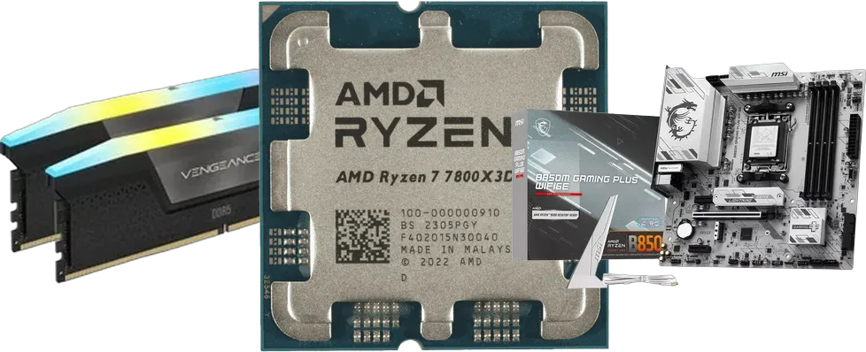Kit Upgrade AM5 Ryzen 7 7800X3D + MSI B850M Gaming Plus WiFi + 32 Go DDR5 5600 Mhz