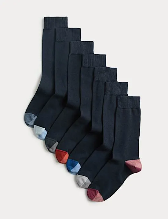 7er-Pack Cool & Fresh™ Socken mit hohem Baumwollanteil und Colorblocking