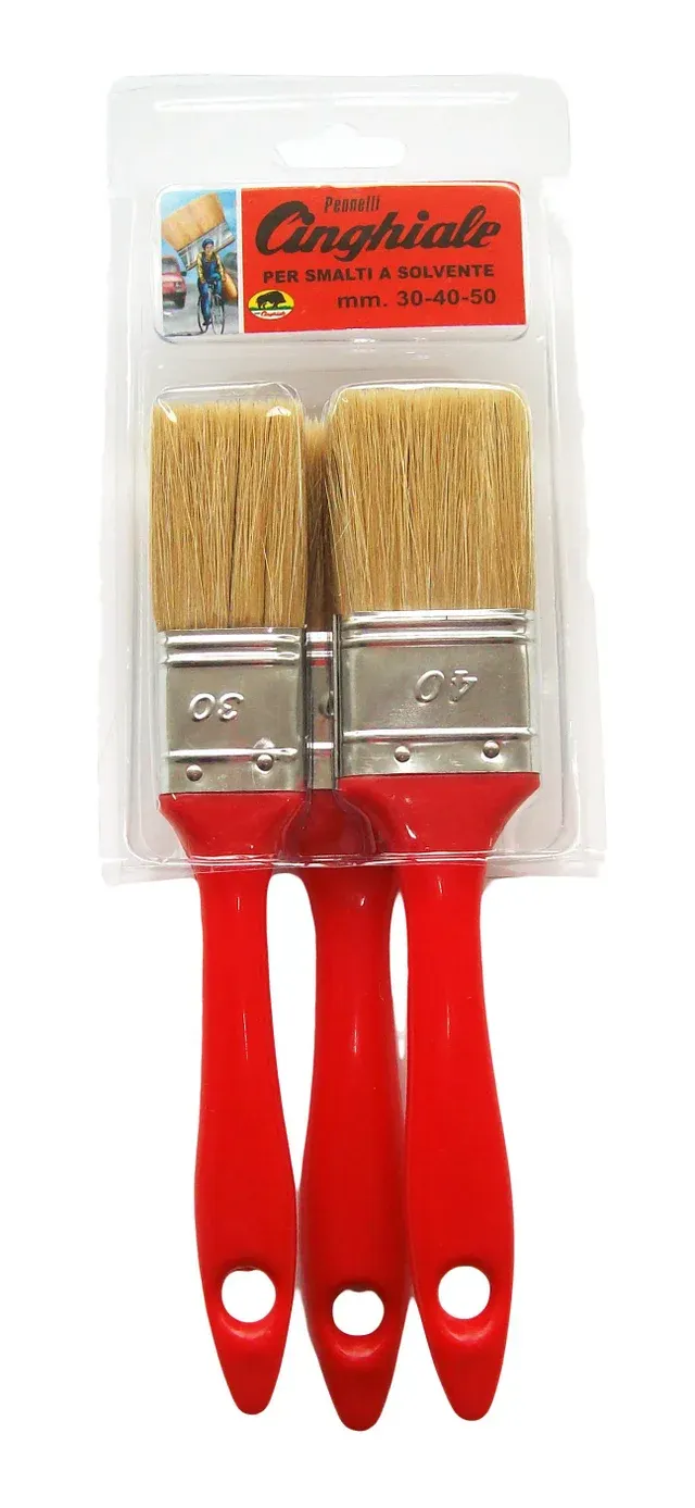 Set di pennelli PENNELLI CINGHIALE punta piatto, 3 pezzi