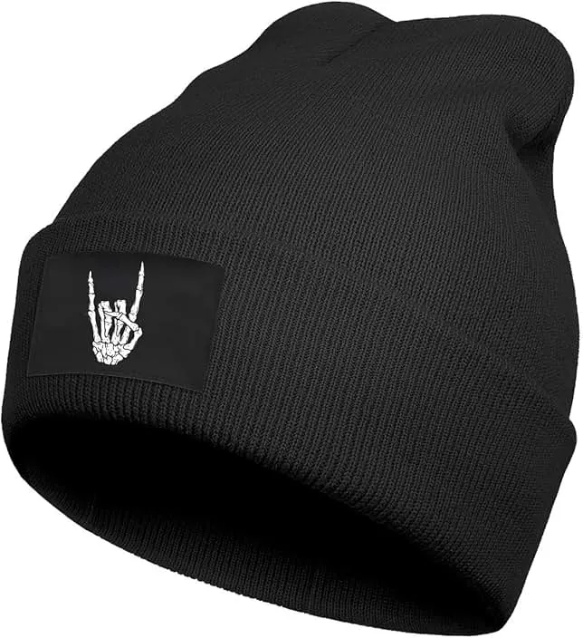 Ztuhjvy Cool Graphic Beanie for Men and Women - Black