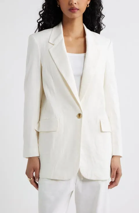 Open Edit Everyday Linen Blend Blazer