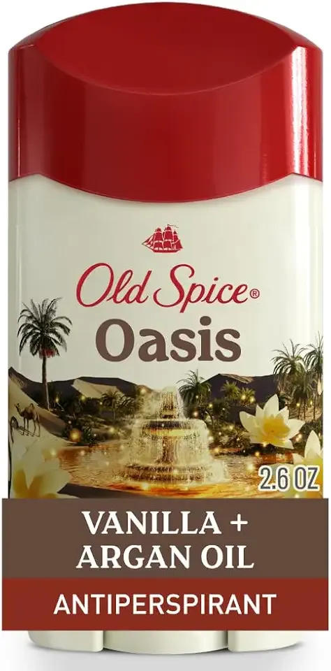 Old Spice Dry Feel Antiperspirant Deodorant for Men, 24/7 Long Lasting Freshness, 24/7 Sweat & Odor Protection, Gentle on Skin with Skin Conditioners, Oasis with Vanilla + Argan Oil Scent, 2.6 oz