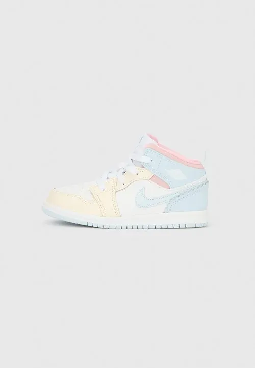 JORDAN 1 MID UNISEX - Høye joggesko - half blue/pale ivory/white/med soft pink/vapor green
