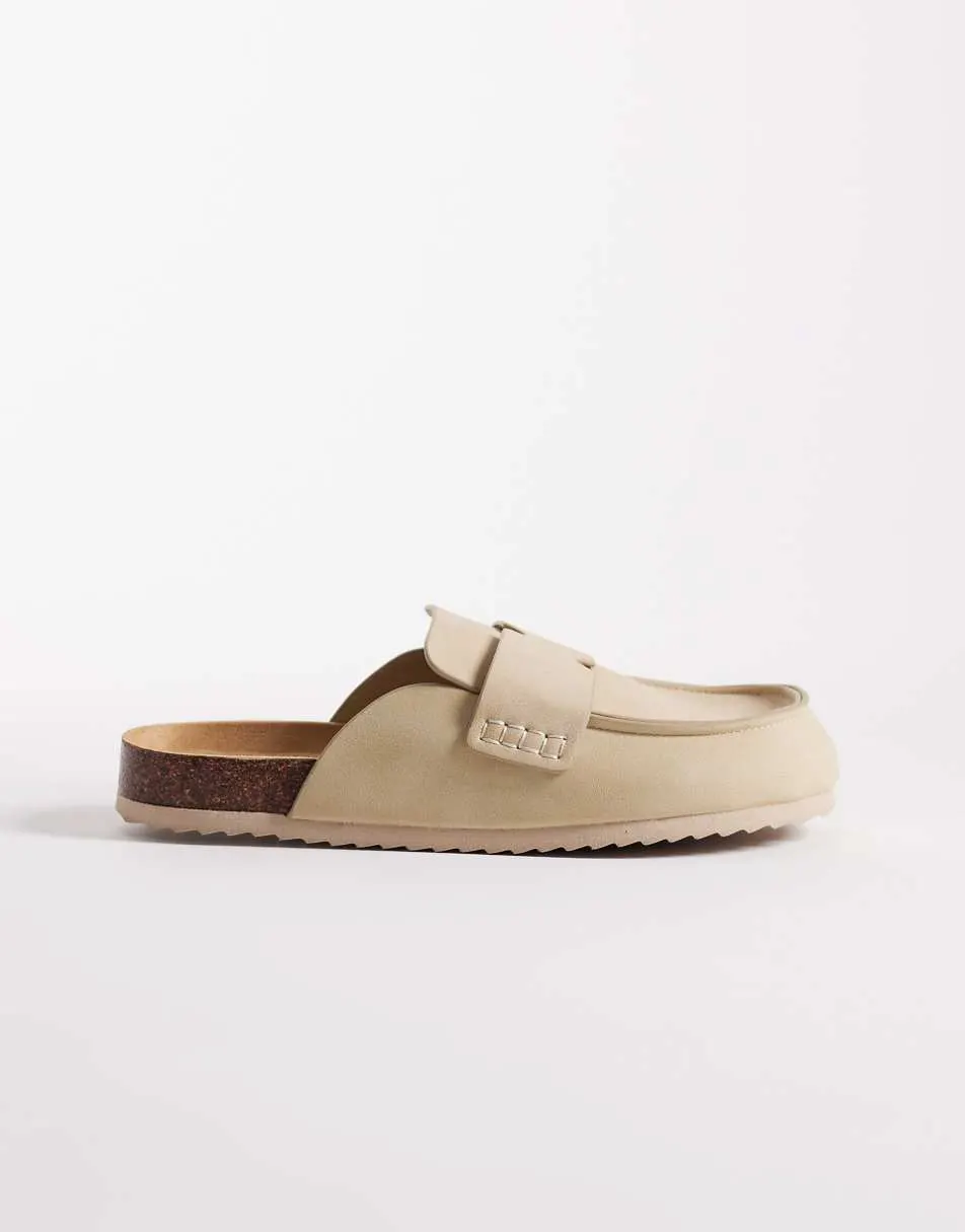 SEQWL Soda slip on loafer style mule with in taupe