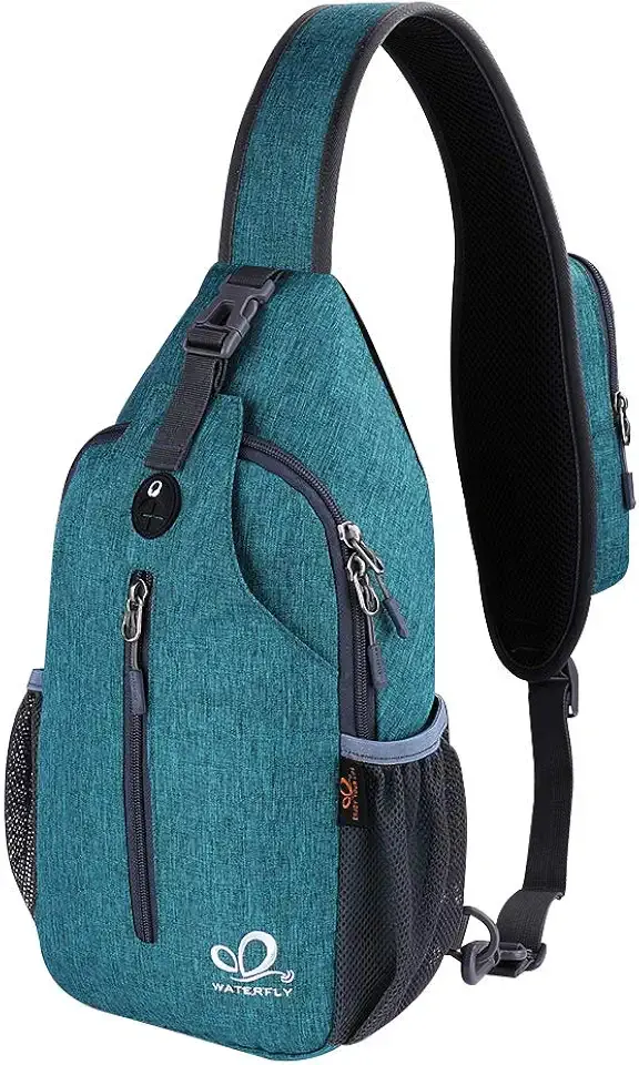 Crossbody Sling Backpack Sling Bag Travel Hiking Chest Bags Daypack (Teal blue)