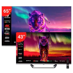 COMBO RIVIERA 65" QLED UHD (RIVTELHDGLT65TPQ10) + 43" QLED FULL HD GOOGLE TV (RIVTELFHDGLT43TPQ10)