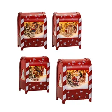 Cassetta Postale Natalizia con Effetto Neve, Musica e Luci LED