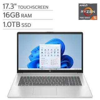 HP 17.3" HD+ Touchscreen Laptop - AMD Ryzen 5 7430U - 1600 x 900 -16GB Memory - 1TB SSD - Windows 11 Home