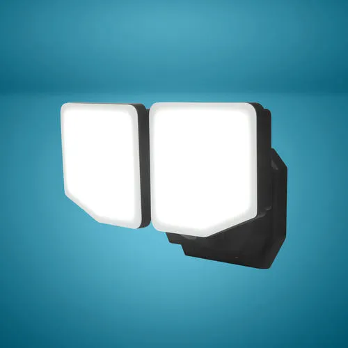 Patriot Lighting® Black Dual Head Dusk to Dawn Outdoor Security Flood Light