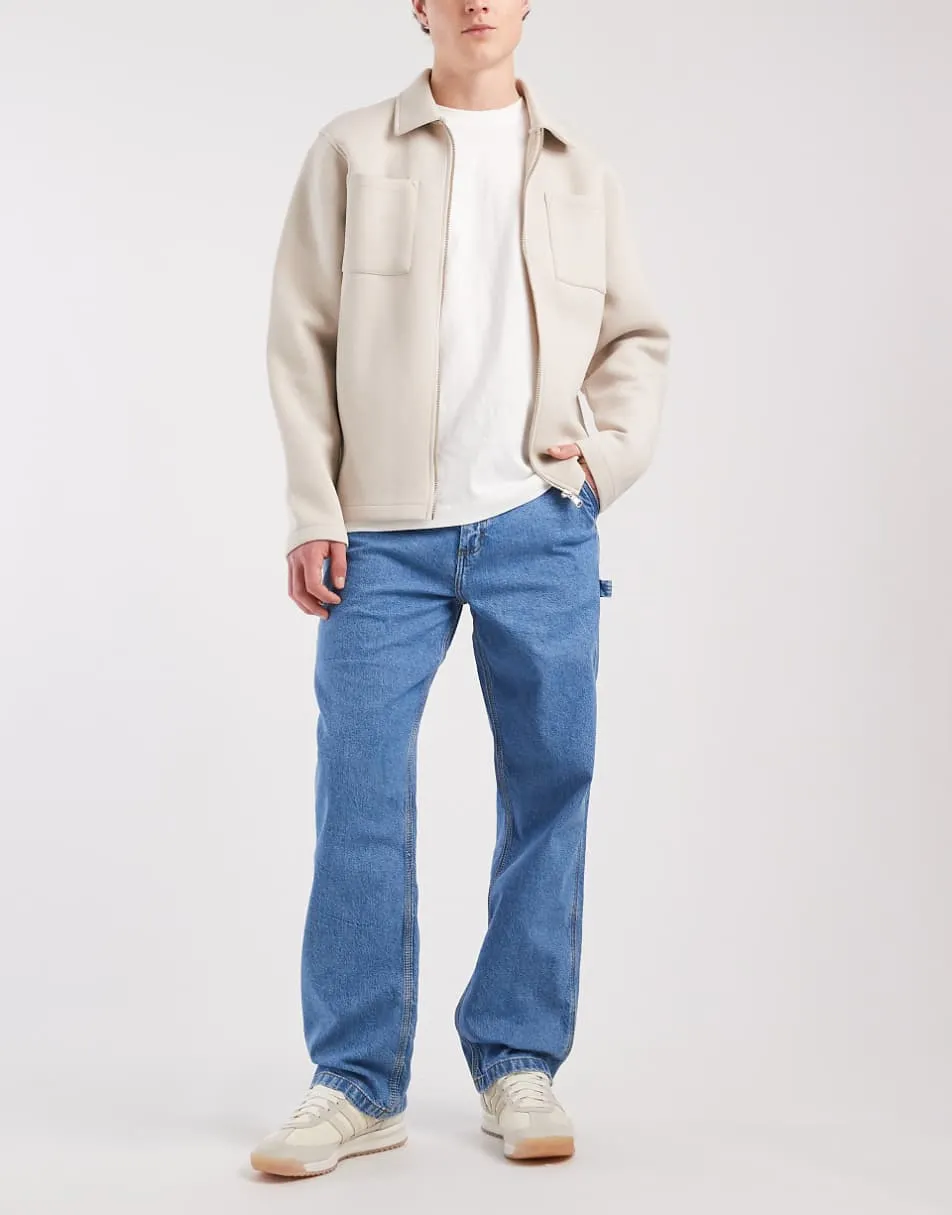 Lee wide leg jeans in bleached light wash blue