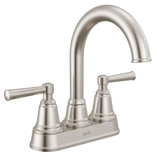 Delta Foundations Design Series Traditional 4 in. Centerset Double Handle Bathroom Sink Faucet in Brushed Nickel