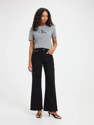 Calvin Klein Wide Leg Jean In Ink Black