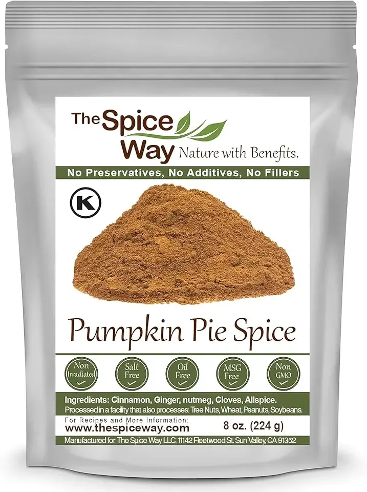 The Spice Way Pumpkin Pie Spice - 8 oz seasoning includes Cinnamon, Ginger, Nutmeg, Cloves & Allspice – Perfect for Baking