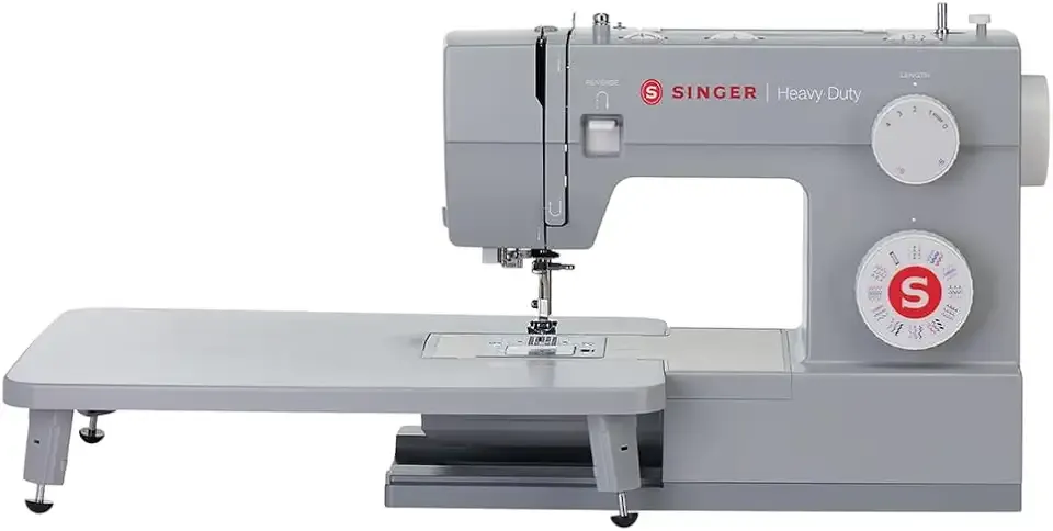 SINGER Heavy Duty 6380 Sewing Machine with Extension Table & Accessory Kit | Strong Motor with Enhanced Piercing Power, 110 Stitch Applications, Full Metal frame, 1-step Buttonhole & LED Light