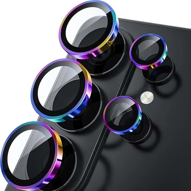 WSKEN for Samsung Galaxy S26 Ultra Camera Lens Protector - Ultra Thin Case Friendly, 9H Shatterproof Tempered Glass with Anti Scratch Metal Circle Camera Screen Protector Cover Accessories, Colorful