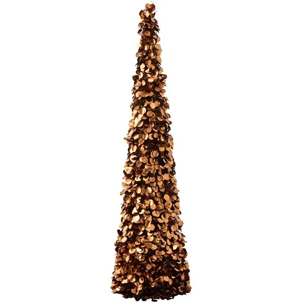 J-Line kerstornament bruin - sprankelend ontwerp - 132,5 cm