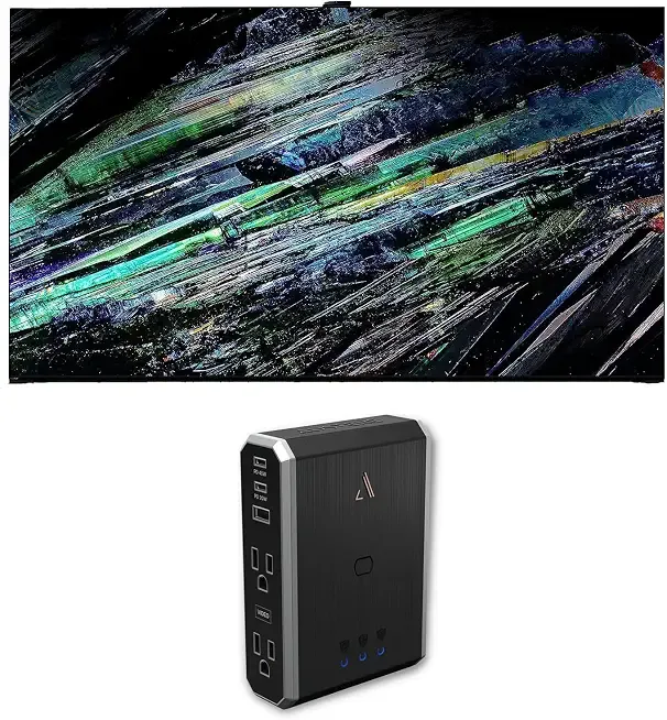Sony XR77A95L 77 Inch QD-OLED 4K UHD Smart Google TV with AI Upscaling with a 7S-PS4-US1 4-Outlet Power with Omniport USB (2023)