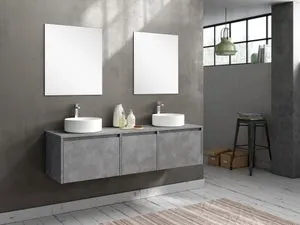 Mueble de baño con lavabo Moon Marrón 160x45 cm con 3 cajones
