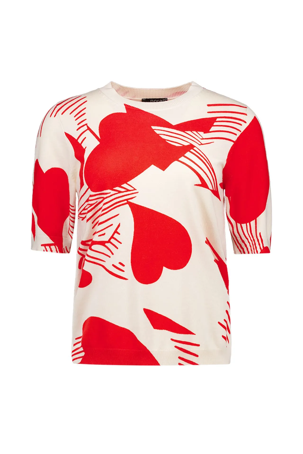 Ecru trui met hartjes